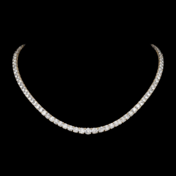 Lab-Grown Diamond Round Cut Graduated Tennis Necklace